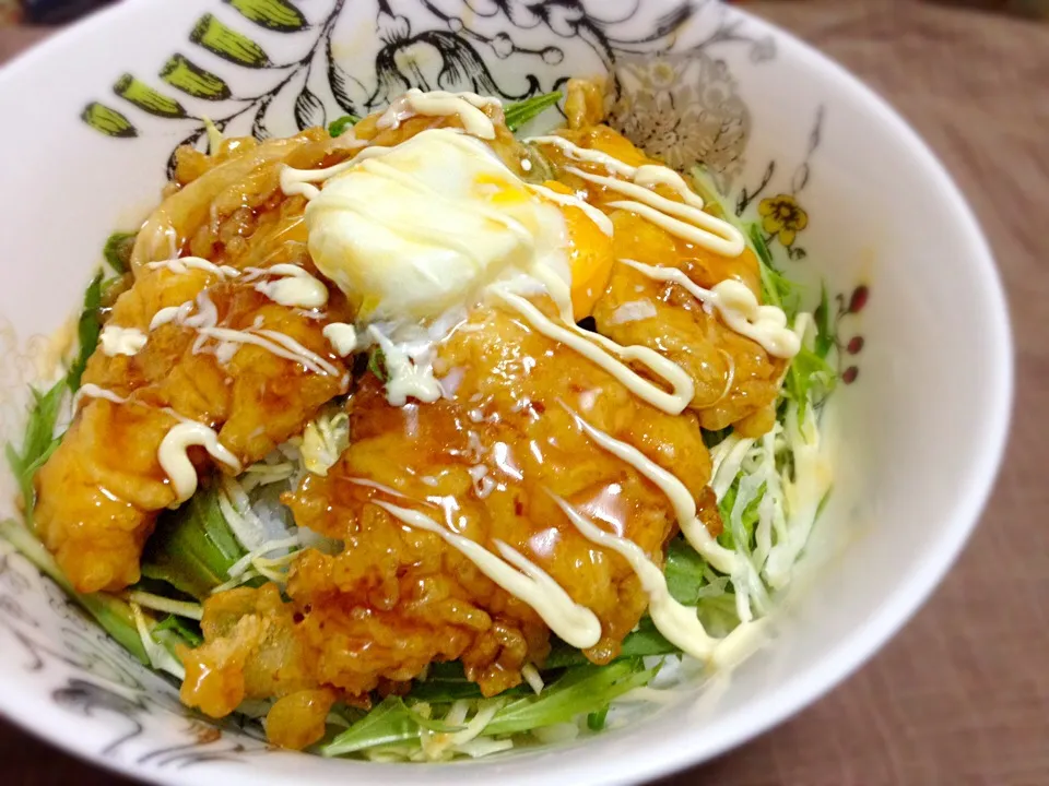 Snapdishの料理写真:鶏照り天丼|hirotanさん