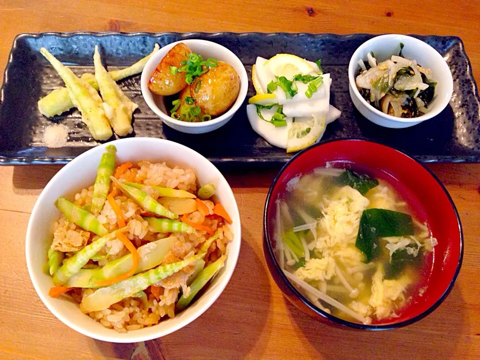 ネマガリダケのタケノコご飯定食(^^)|アイさん