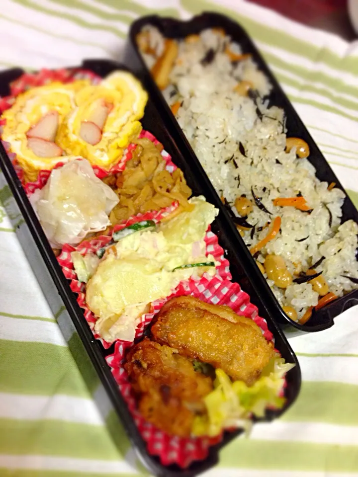 今日のパパ弁ー唐揚げ弁当|hatabowwyomeさん