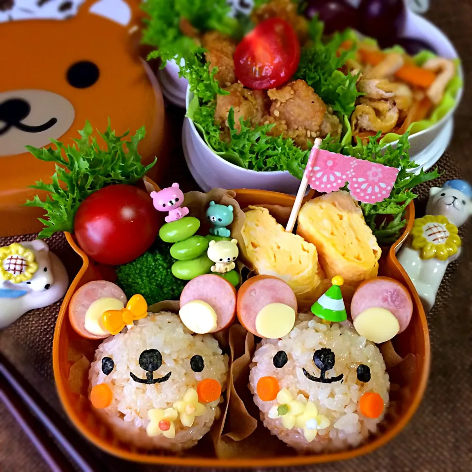 ゆっぴーઈ(◕ั◡◕ั)*ﾟ*♡のお弁当『茶色くまちゃんin茶色くまちゃん弁当箱』|kumiさん