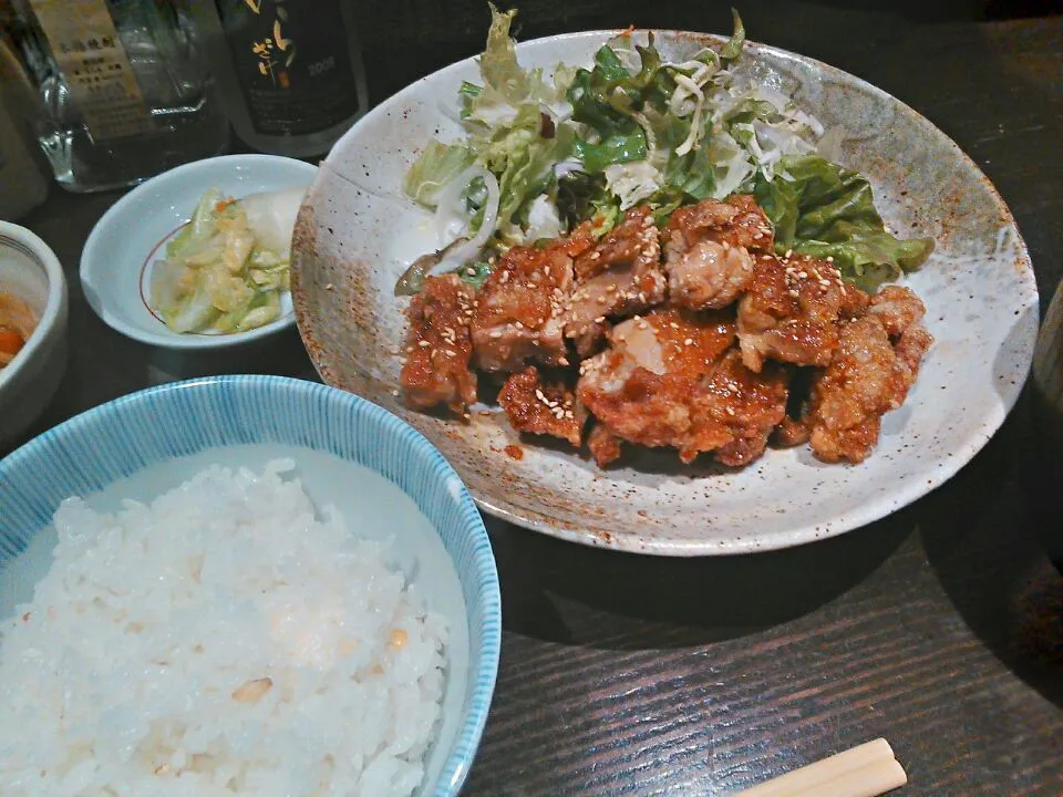 鶏から揚げ定食|あおやぎ あつしさん