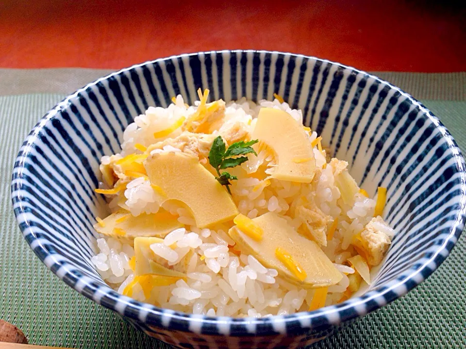 Snapdishの料理写真:Steamed rice with bamboo shoots✨筍おこわ|🌈Ami🍻さん