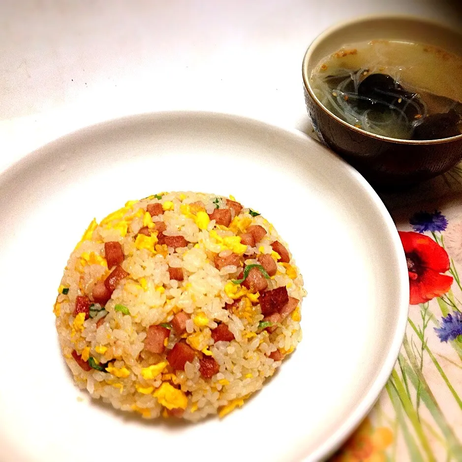 スパムたっぷり炒飯・春雨たっぷりスープ|美也子さん