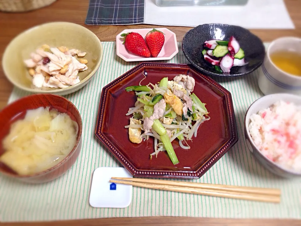 青梗菜と豚肉の炒めもの|はなおさん