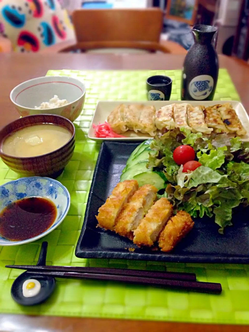 豚カツ＆焼餃子🍶|マニラ男さん