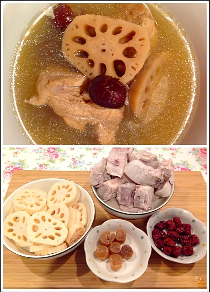 Double boil lotus pork bone soup|chef baobao from Singaporeさん