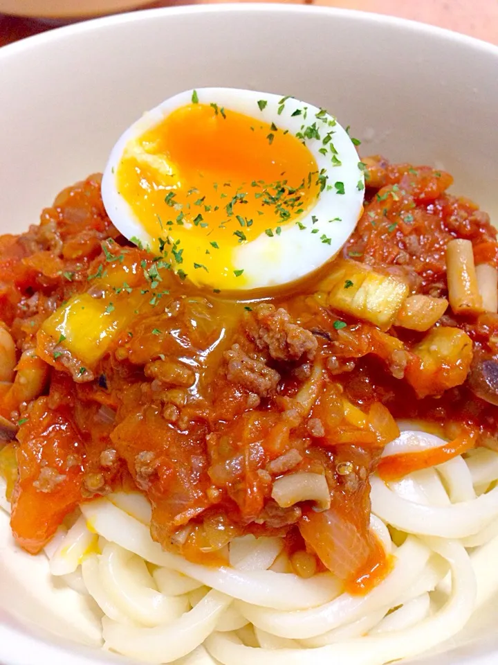 Snapdishの料理写真:野菜たっぷりミートうどん|シュークリームさん