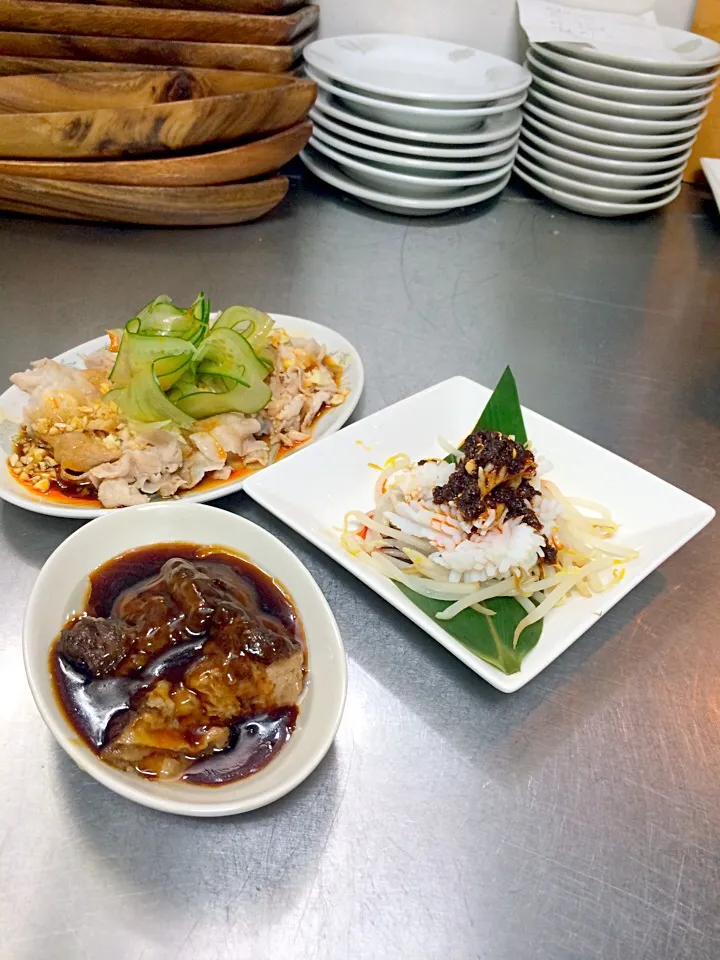 東坡肉、蒜泥雲白肉、麻辣油爆魷花|Hayato Maemuraさん