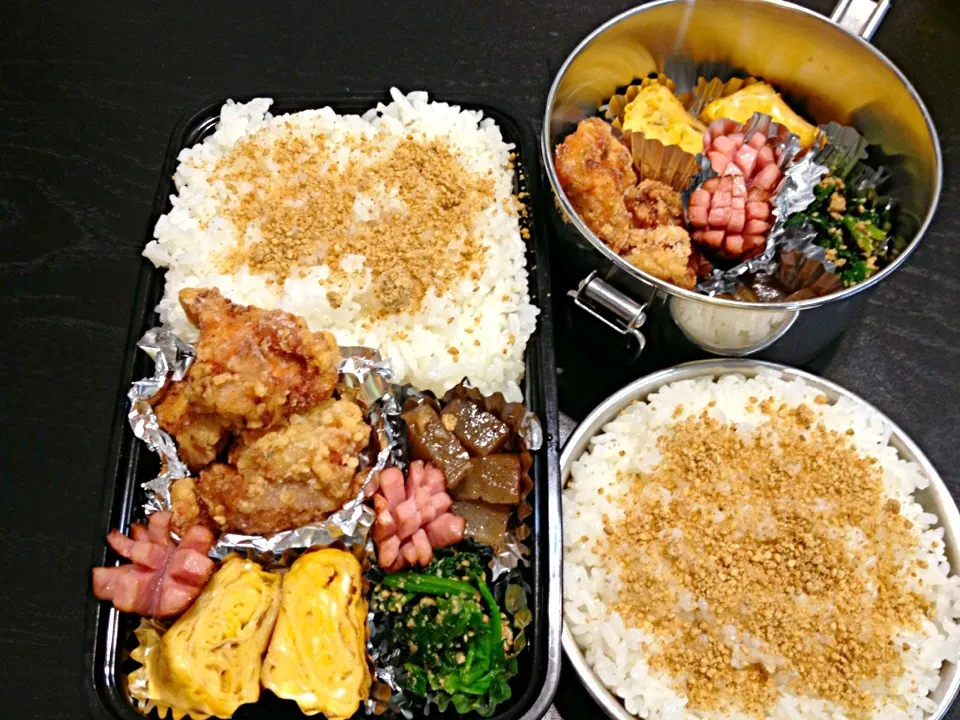 Snapdishの料理写真:中学男子弁当×2💦|NICOさん