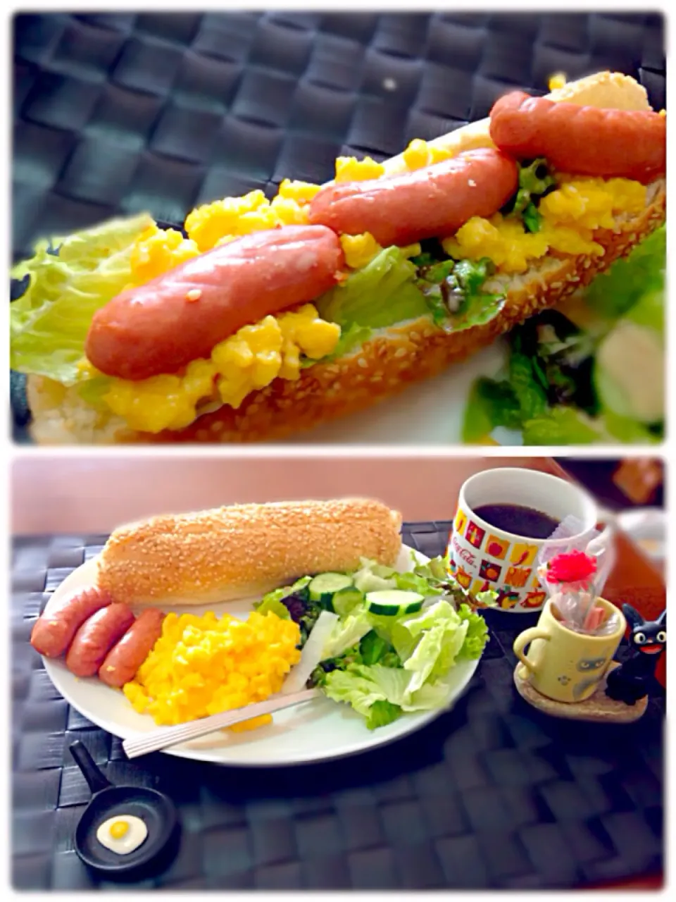 Snapdishの料理写真:☕️ホットドッグ🍔|マニラ男さん