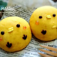 HMで簡単キャラパン☆
ひよこのパンプキンBread :D