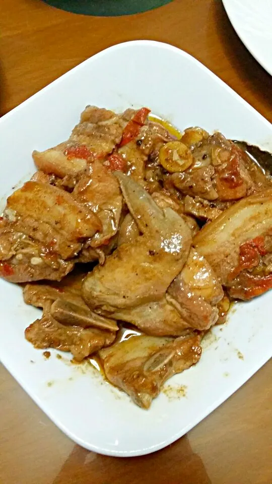 Snapdishの料理写真:Chicken and Pork in Fresh Tomatoes!|Irene Lee Del Rosarioさん