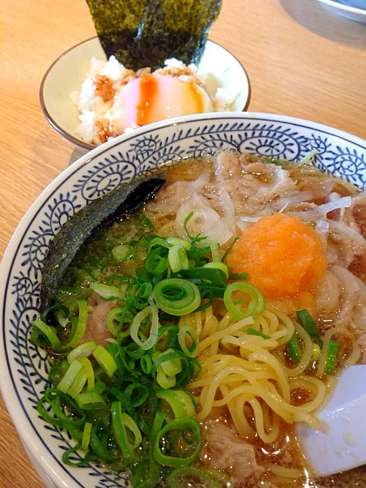 肉そば。温玉ごはん。丸源|ウラカツさん