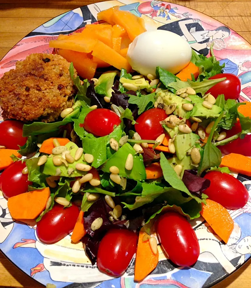 Korokke, Salad, Cantaloupe and Egg Lunch|Cheryl Melnickさん