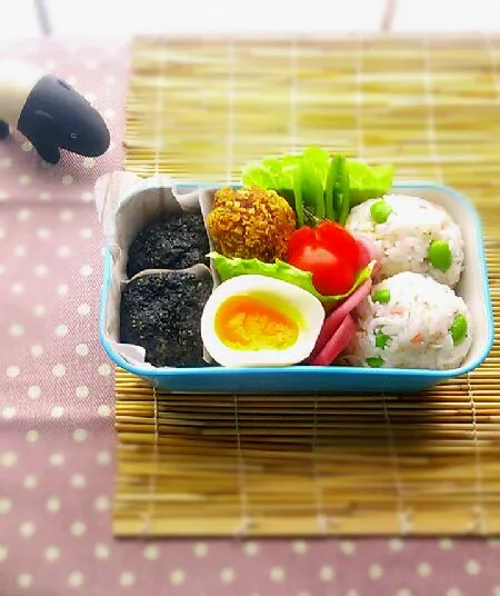 本日のお弁当　変わり種ちびおにぎりと母上のおはぎ(*´ω｀*)|砂雪さん