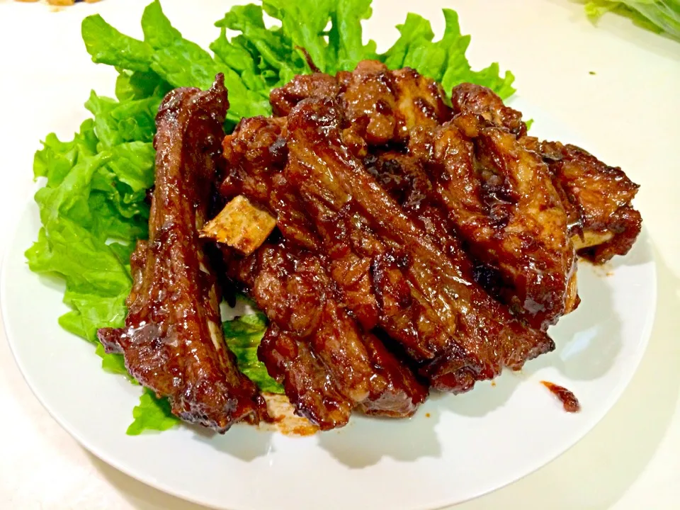 Snapdishの料理写真:Adobo ala paksiw spare ribs|Mizz Palomaさん