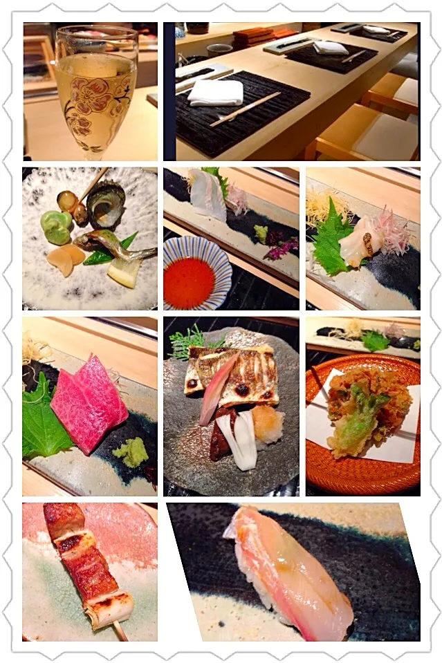 Snapdishの料理写真:旦那のバースデーディナー✨寿司懐石🍣その①@六綠 グランドハイアット|まみりんごさん