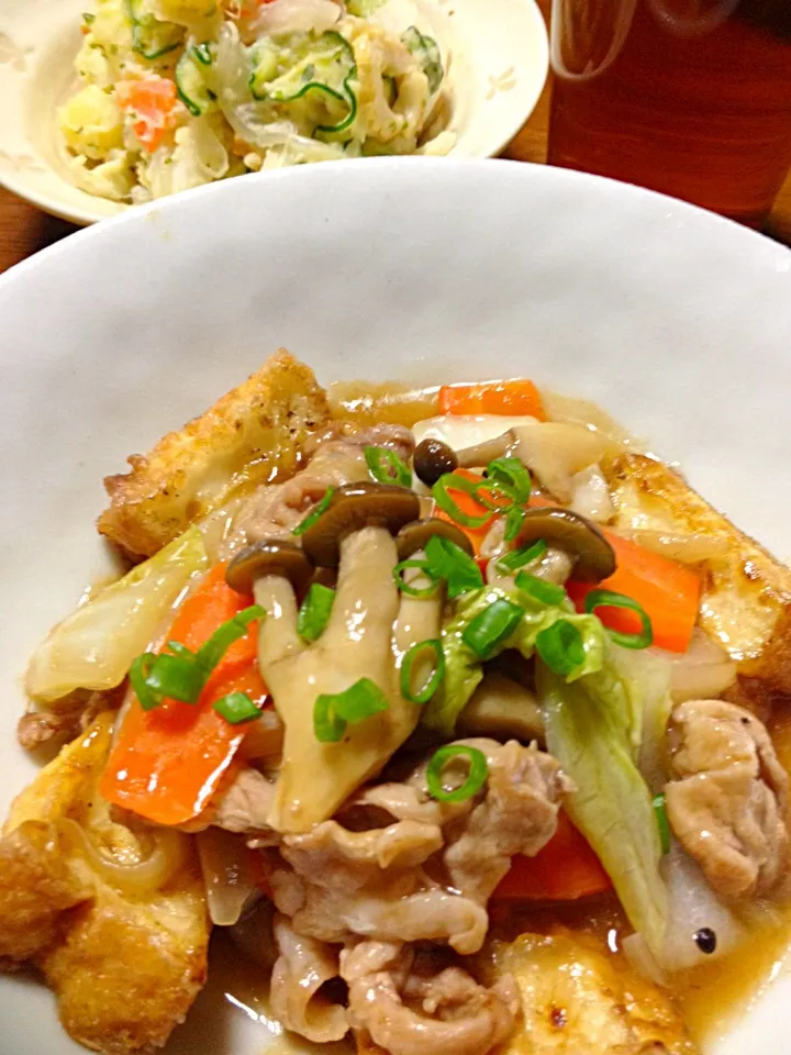 厚揚げの肉野菜炒あんかけー！|はるかさん