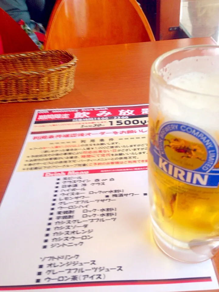 Snapdishの料理写真:生ビール飲み放題|Tarou  Masayukiさん