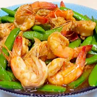 ถั่วหวานผัดกุ้ง