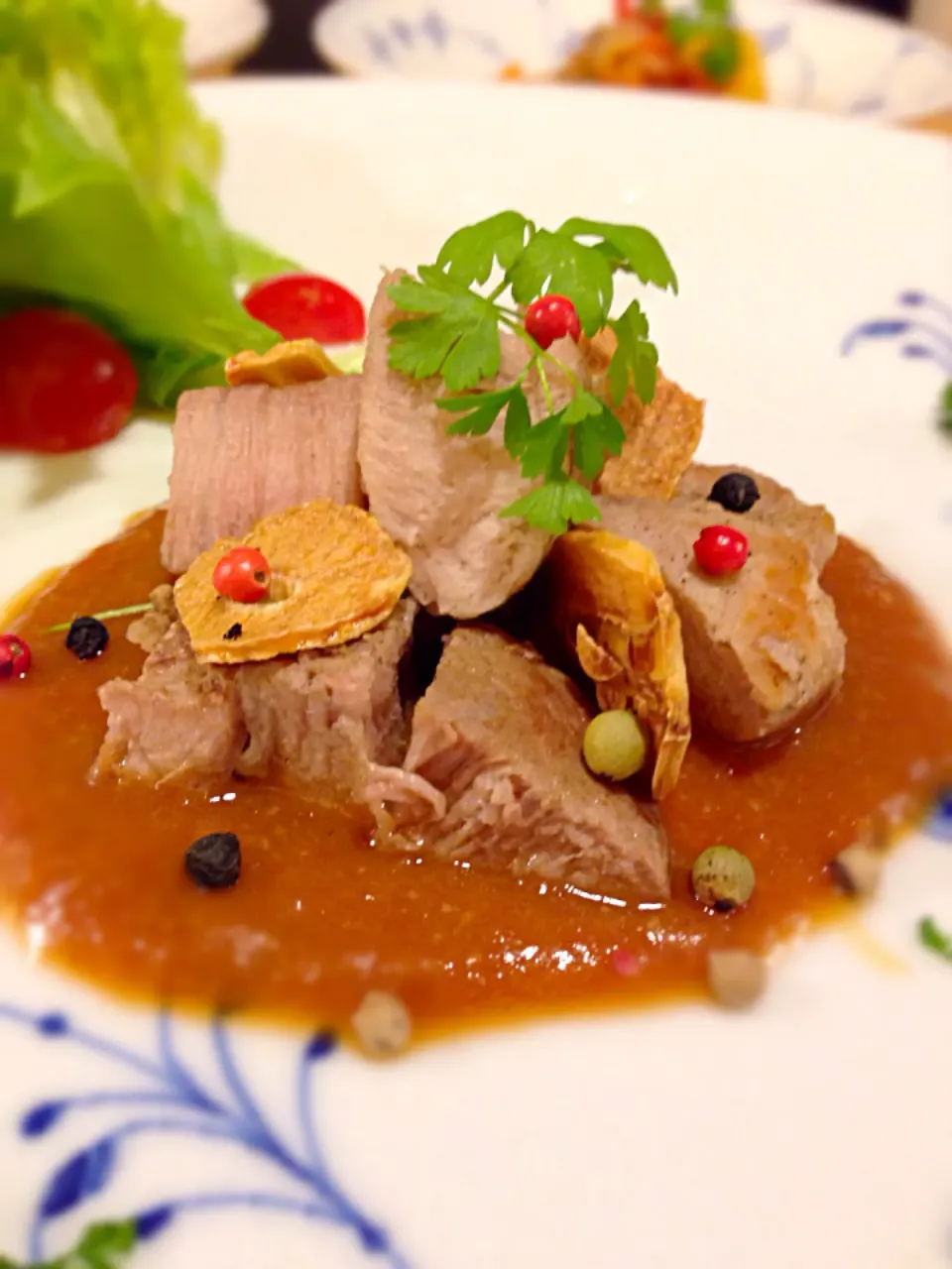 豚肉ロースステーキのトマト味噌ソース|akikoさん