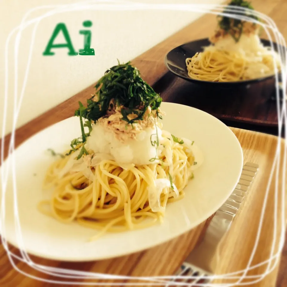 Snapdishの料理写真:おかなさんの料理 ツナ＆大根おろしのあっさりパスタ 柚子胡椒風味(*☻-☻*)|Ai☆さん