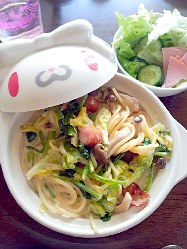 ほうれん草のクリームパスタ(*^^*)|ニイロハルナさん