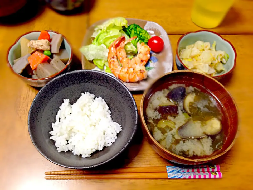 Snapdishの料理写真:焼き海老で、夜ご飯。|くりちさん