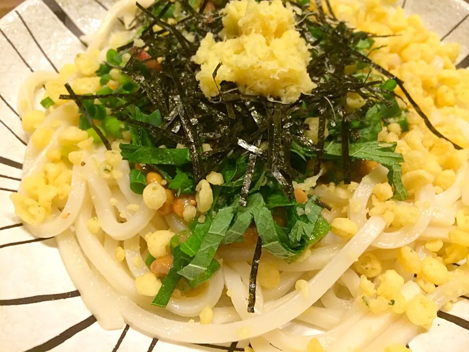 Snapdishの料理写真:今夜は薬味たっぷり納豆ぶっかけうどん|gintanさん