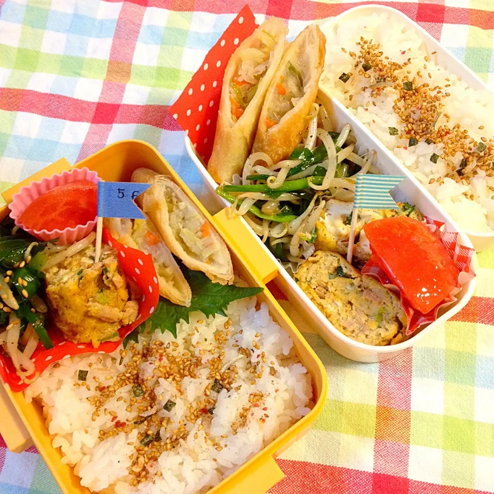 Snapdishの料理写真:中３＆旦那弁当 05.08.2014|みっちょさん