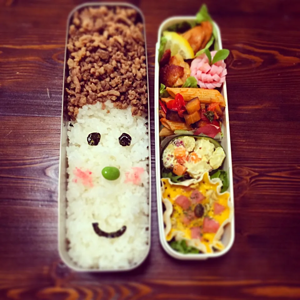 今日のお弁当❁そぼろご飯の顔弁♫|EMIRIさん