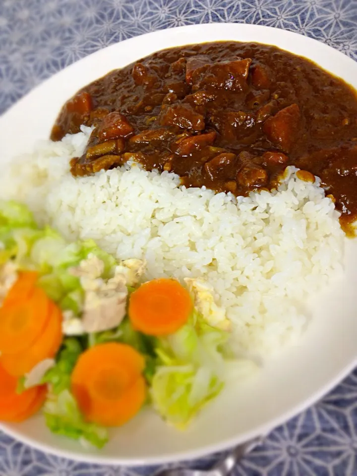 本日のお弁当 弁当箱に詰めて持ってきた夕べの残りのカレー 20140508|Keiichi Ikegami Ikeichiさん