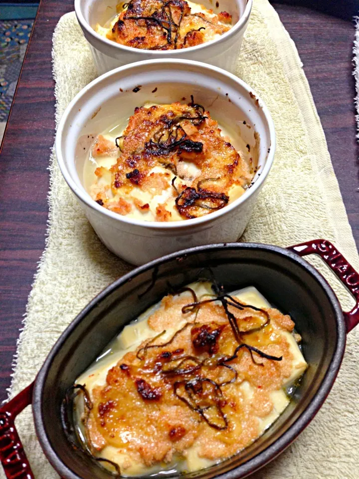 明太子のせ焼豆腐|シンドバットさん