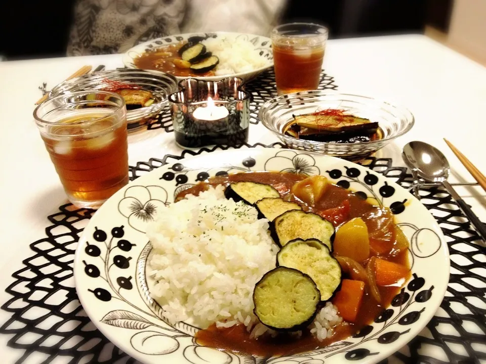 揚げナスとトマトのカレー|えりさん