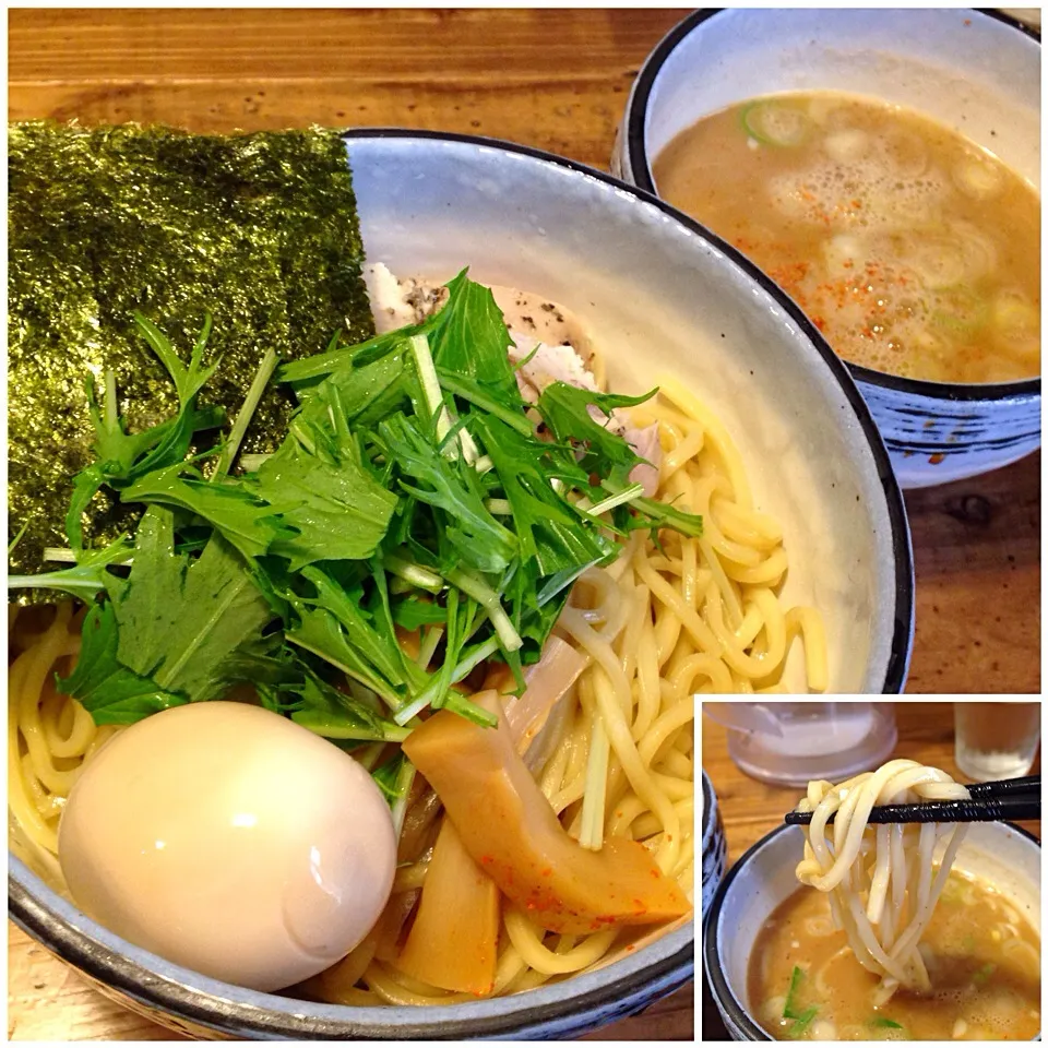 味玉つけ麺@航(人形町)|塩豚骨さん