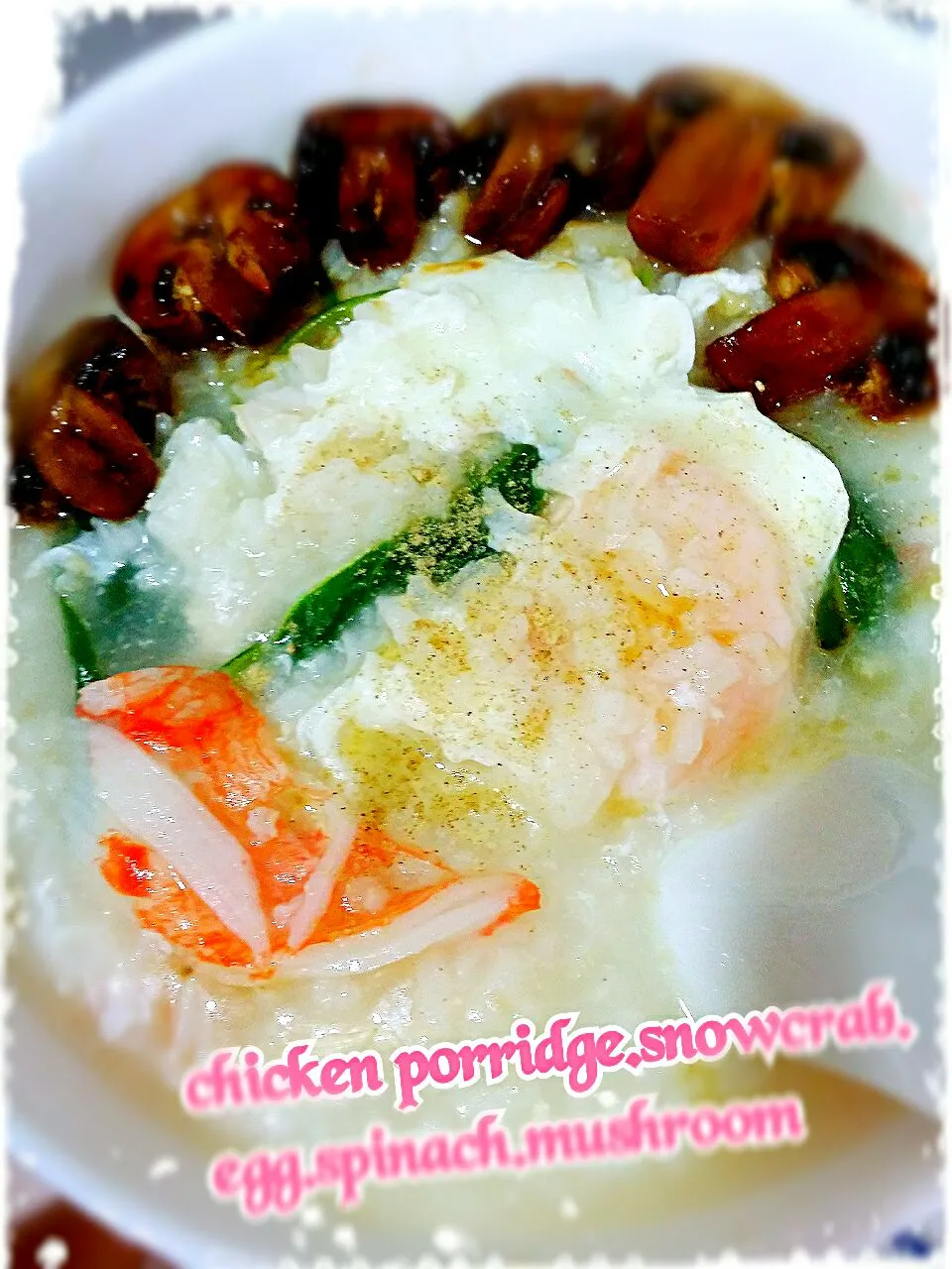 chicken spinach porridge lunch😜|🌷lynnlicious🌷さん