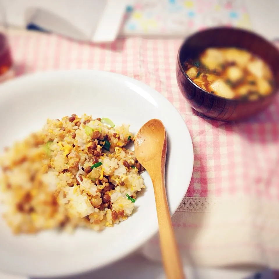 納豆炒飯 △ 麻婆豆腐|△ ぁっさ △さん