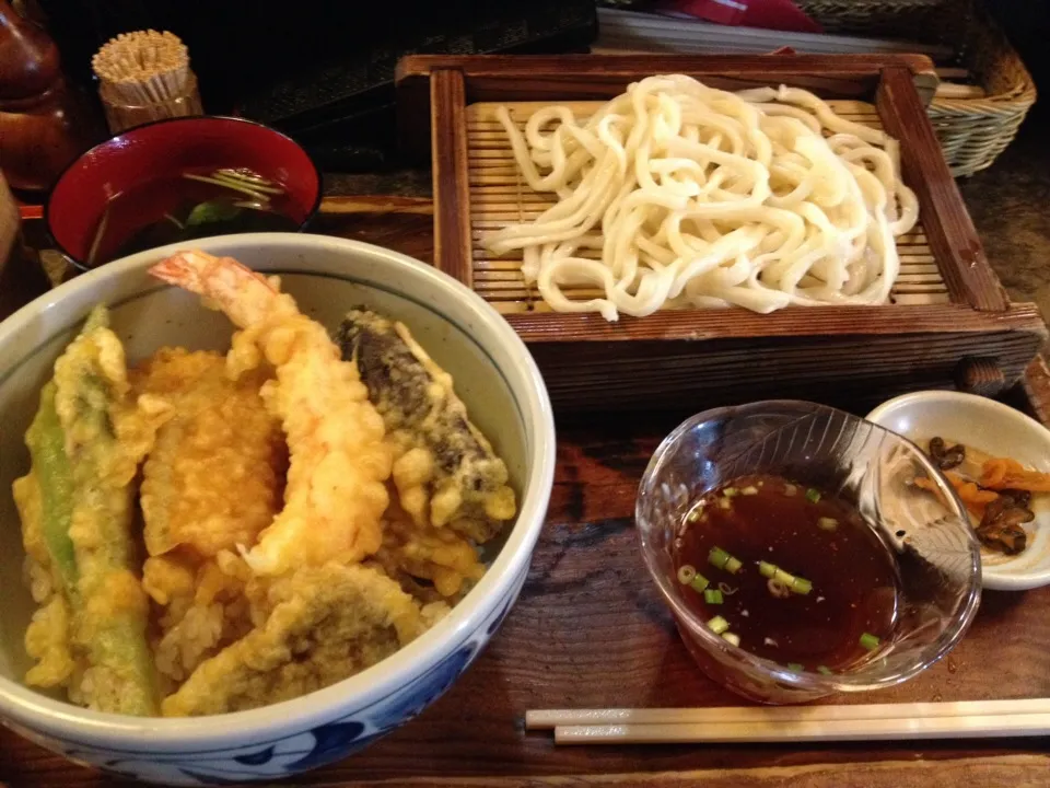 天丼＆ザル半うどん|おっちさん