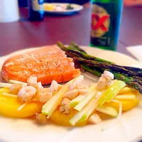 Salmon, scallops & apple polenta|Mark Lockettさん