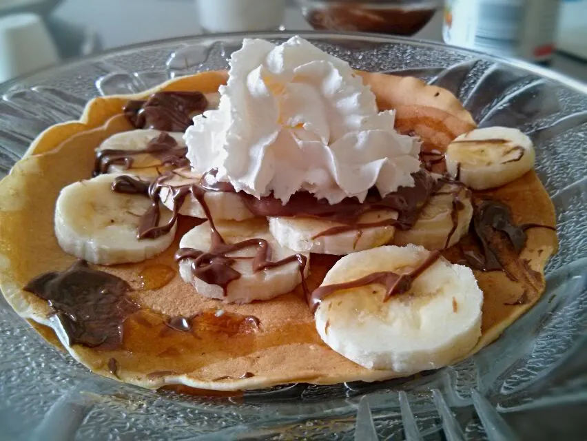 Pancakes With Nutella, Whip Cream And Maple Syrop :)|Julie Tranさん