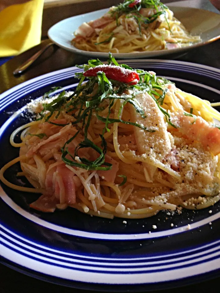 えのきとベーコンのパスタ|maruruさん