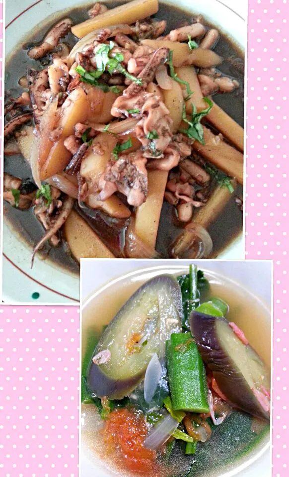 squid 'n butter & red wine sauce# philippine cuisine vegetables soup|Miki Jorierose Obispoさん