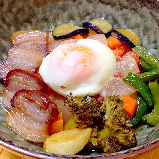 自家製パンツェッタのトマトスープ丼|舐め子さん