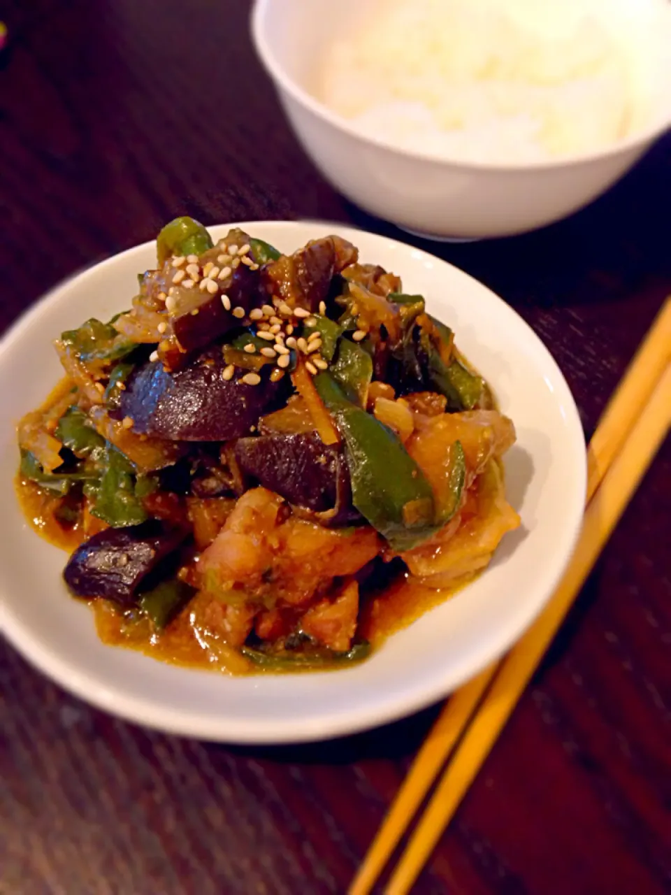 ごはんがススム‼︎鶏なすピーマン味噌炒め|mymamaさん