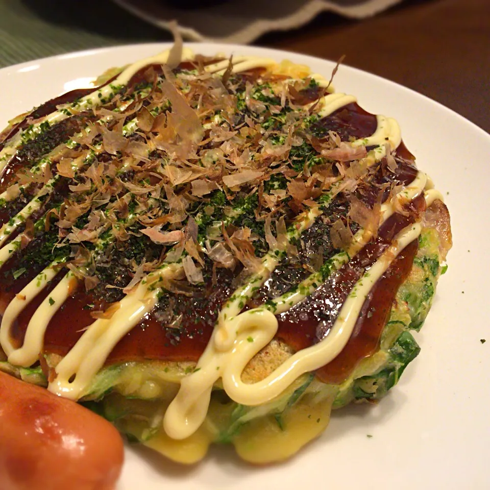 今日はお好み焼きパーティー。無限には食べられない。|さるさん