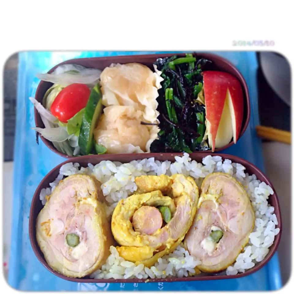 お弁当 チキンロールカレー風味|まった ゆうゆうさん