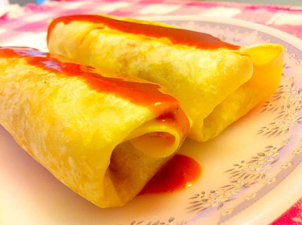 Breakfast burritos filled with with chorizo with eggs.|Jorge Bernal Márquezさん