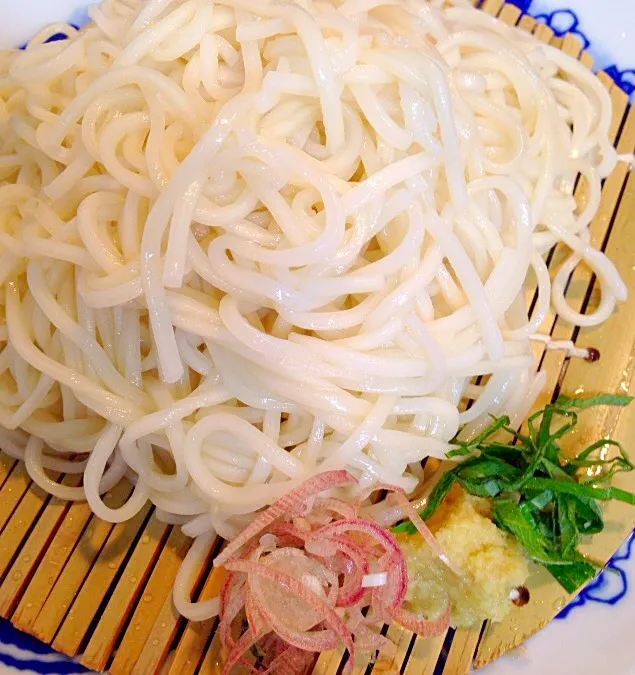 Snapdishの料理写真:忍野八海名泉そばの細うどん|Yukihiko Atarashiさん