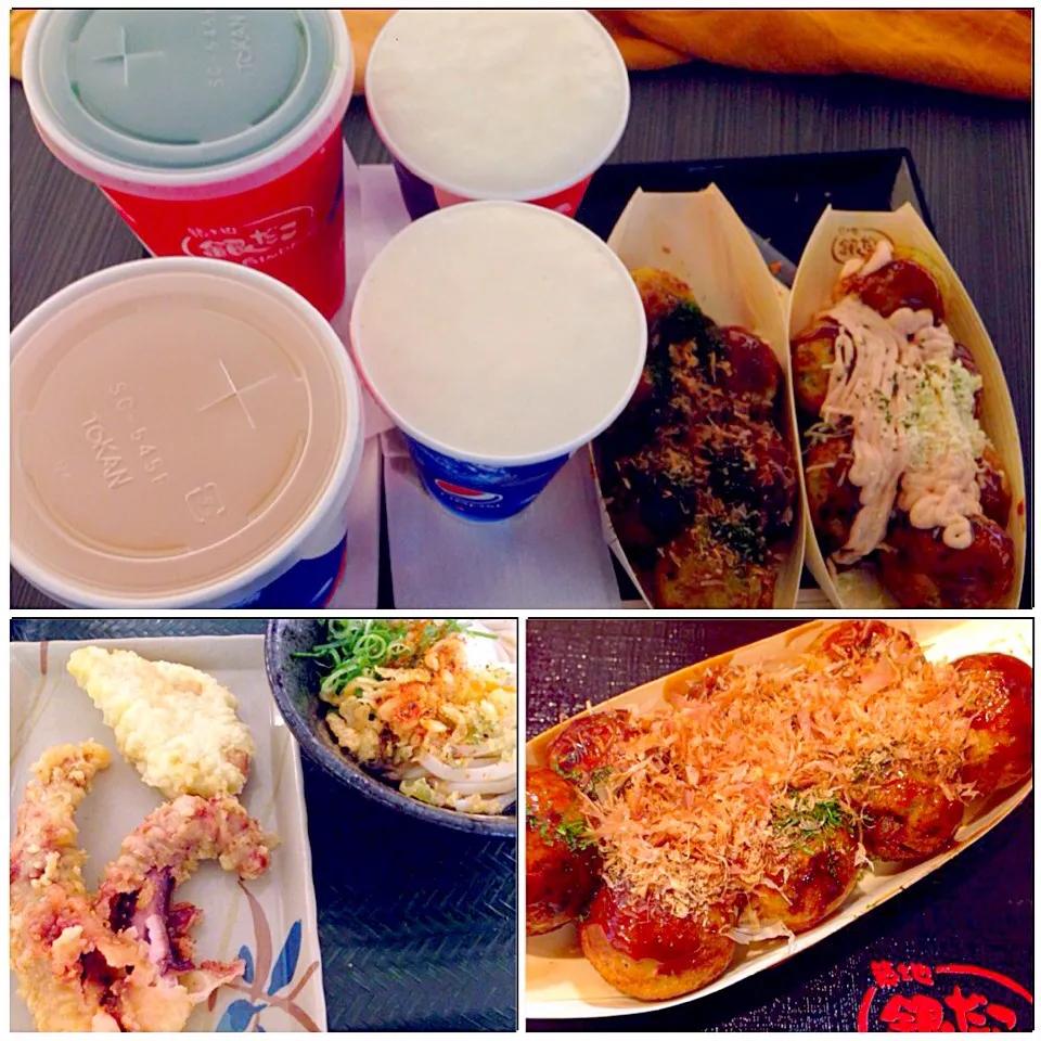 Snapdishの料理写真:octopus dumplings(takoyaki)&Udon♨たこ焼き&うどん|🌈Ami🍻さん