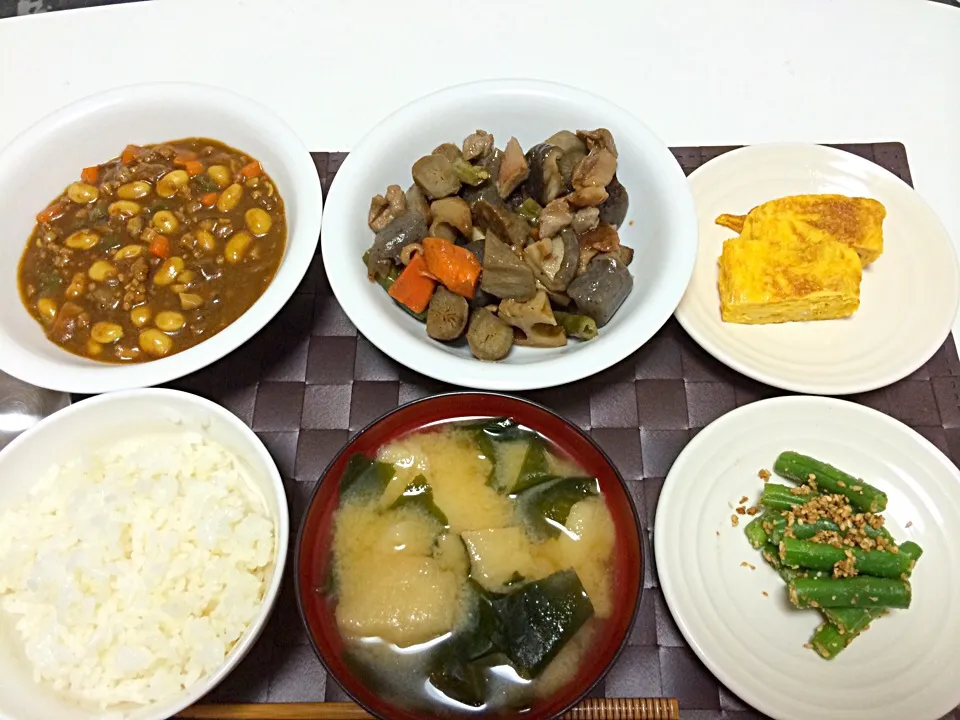 インゲンの胡麻和えと豆とひき肉のカレー|Koichi GOGOさん